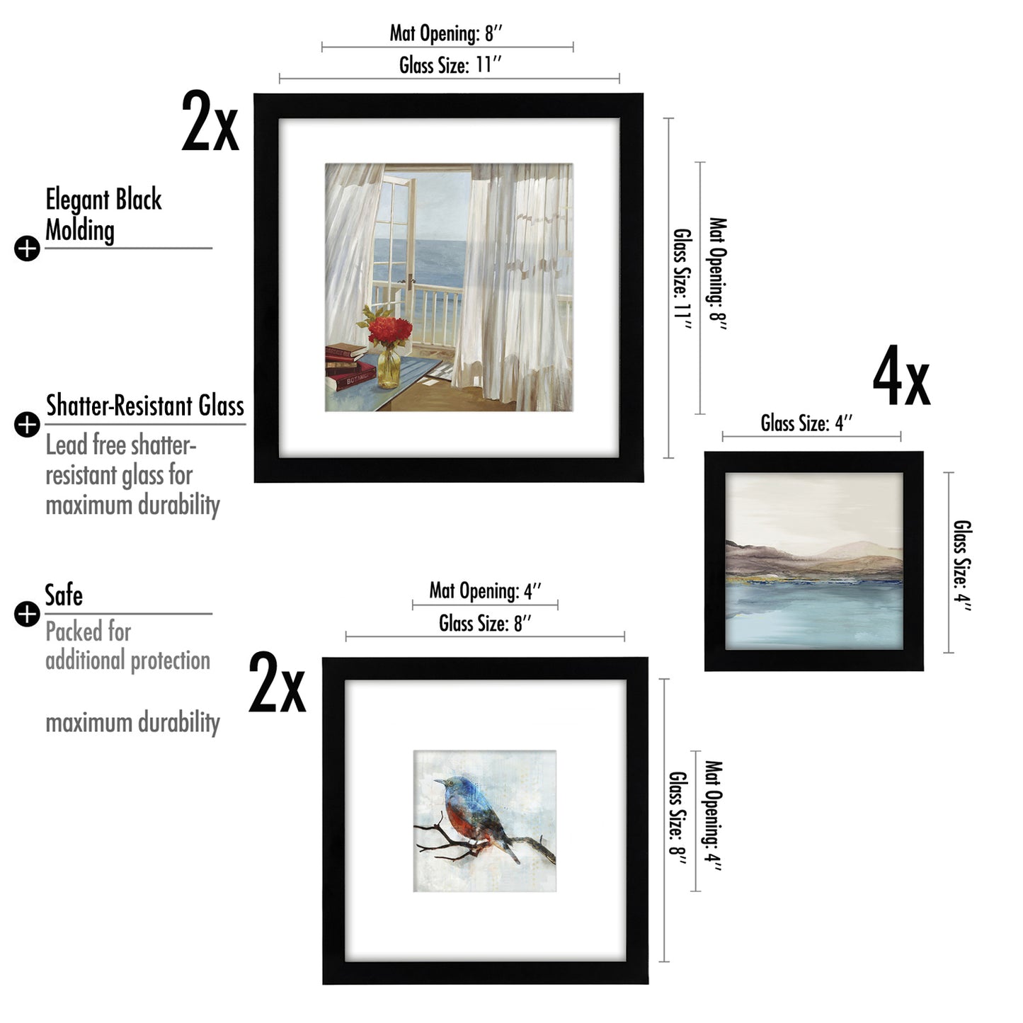 Out to Sea - 8 Piece Framed Gallery Wall Art Set - Americanflat