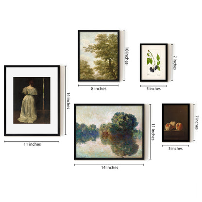 5 Piece Vintage Gallery Wall Art Set - Nature's Brushstrokes Art by Wall + Wonder