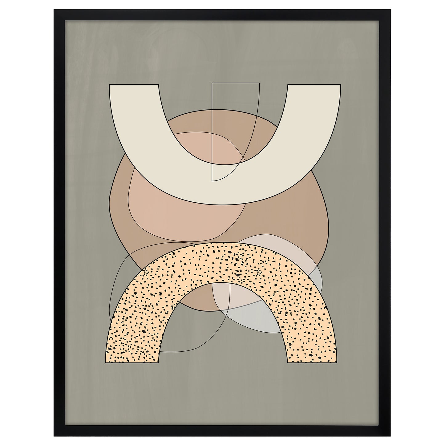 Mid Century Neutral Abstract Landscape by The Print Republic x Americanflat - 2 Piece Set Print Wall Art Set