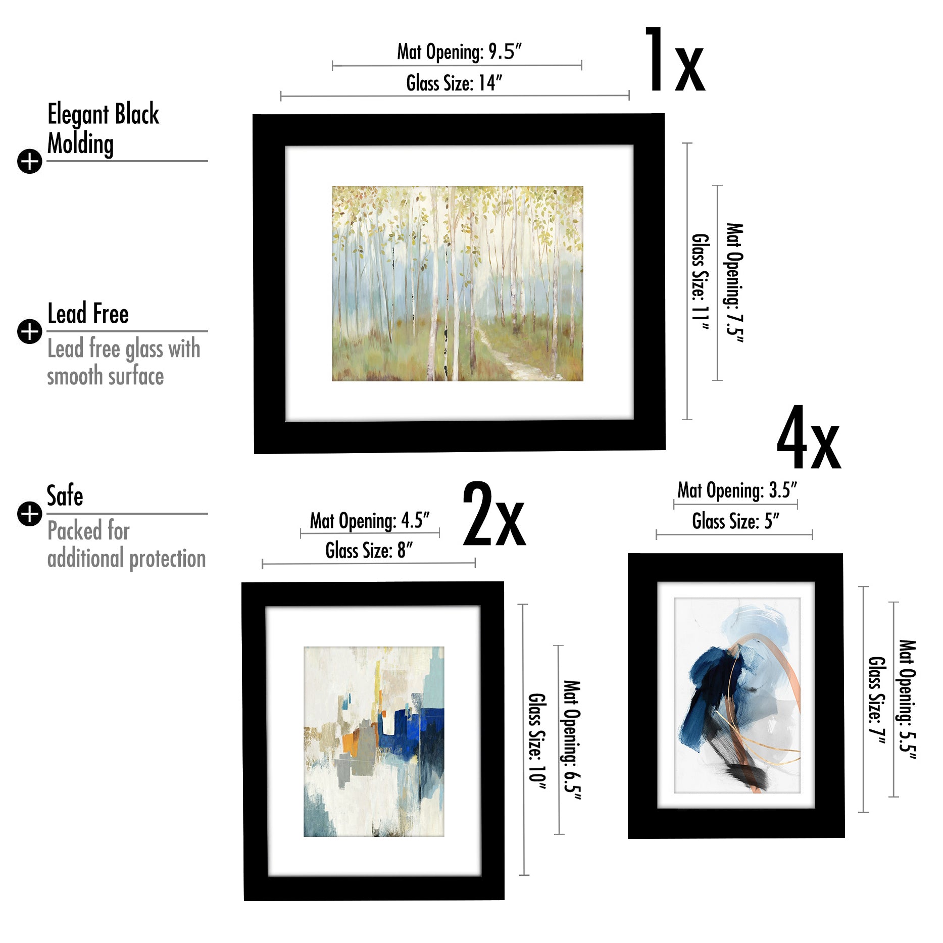Abstract Views by PI Creative - 7 Piece Framed Gallery Wall Art Set - Americanflat
