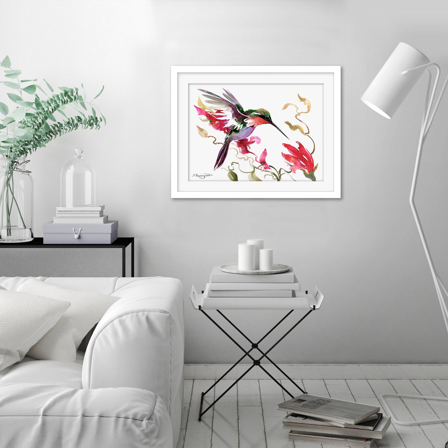 Hand Painted Watercolor Flying Hummingbird - Limited Edition Fine Art - Americanflat