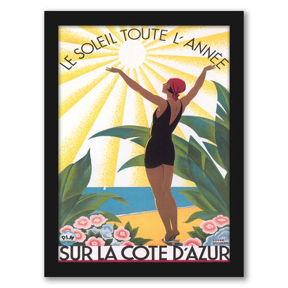 Travel Poster For Cote D Azur by Found Image Press - Framed Print