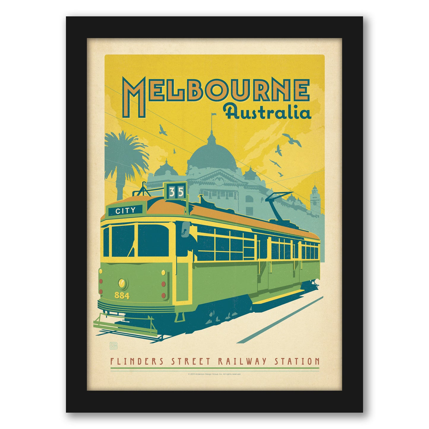 Melbourne Trolley by Anderson Design Group - Framed Print