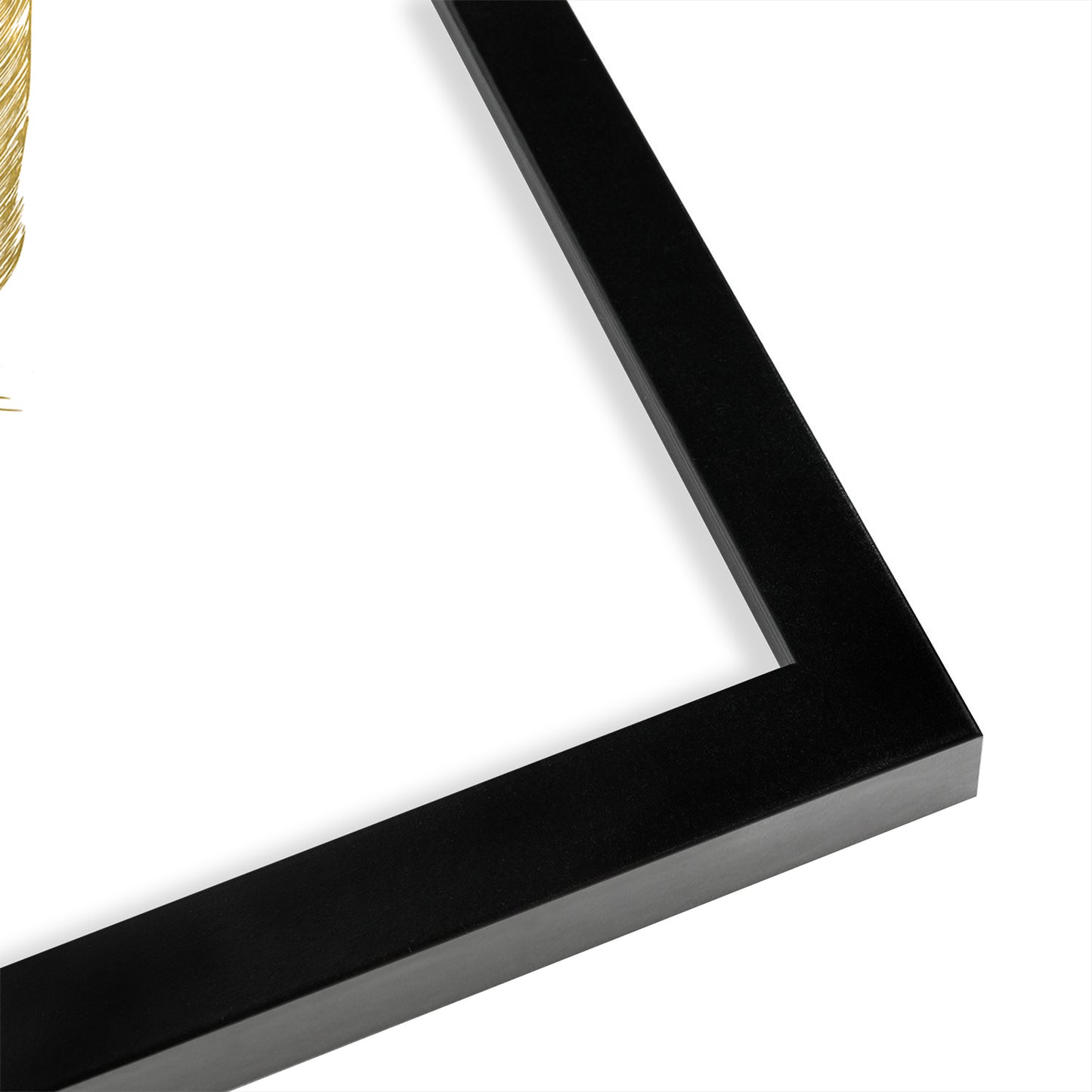 Feather  Gold By Wall + Wonder - Framed Print