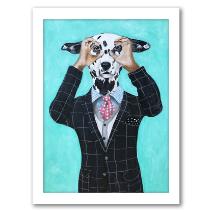 Dalmatian Is Watching You By Coco De Paris - White Framed Print