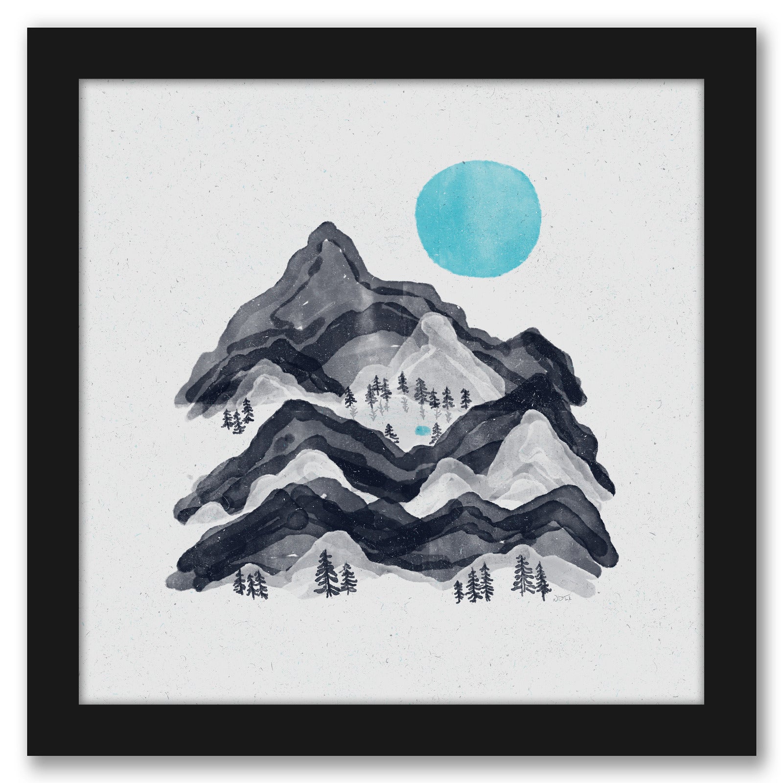 Sun In Moon Lake by NDTank - Framed Print