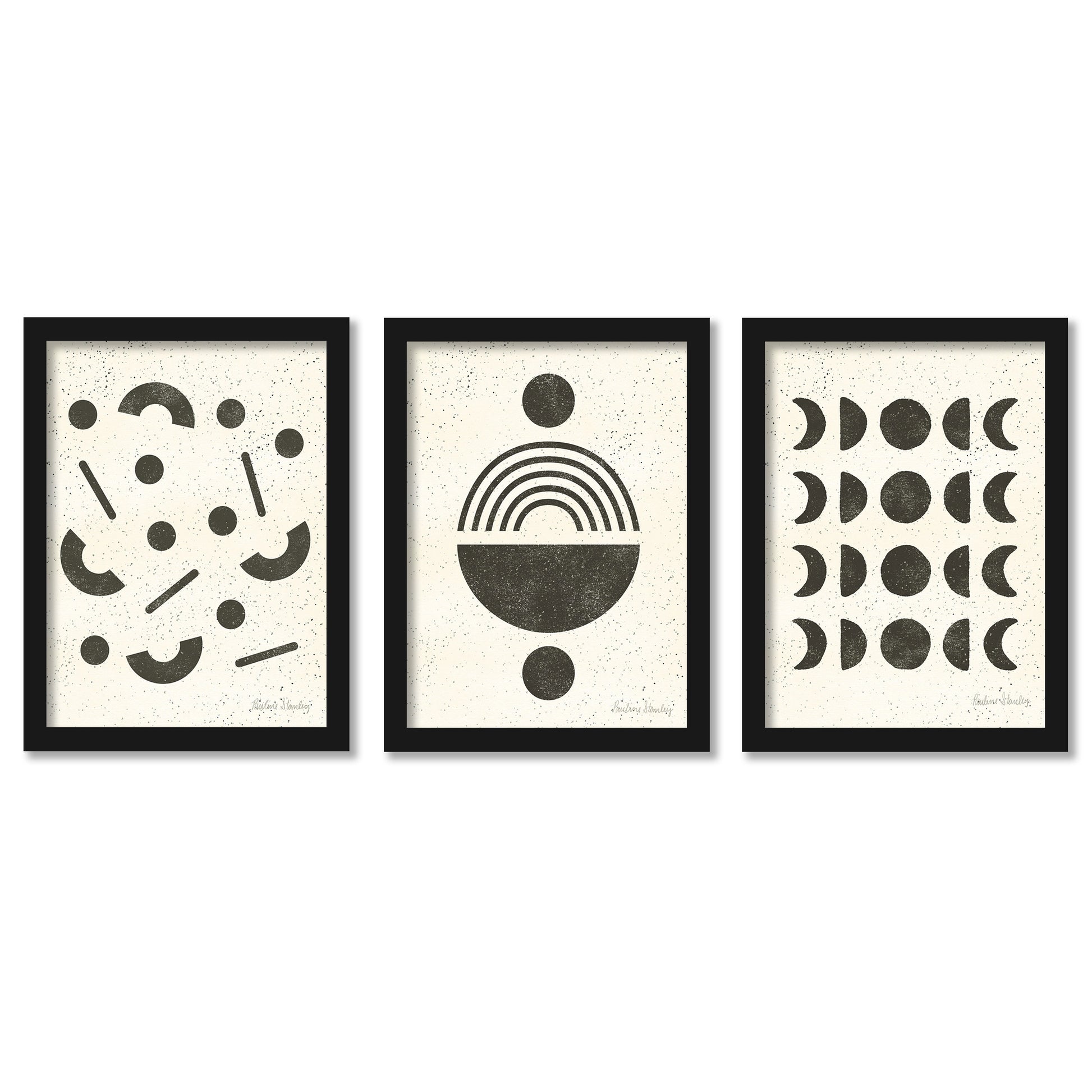 set Of 3) Organic Watercolor Pods By Pauline Stanley Black Framed Triptych  Wall Art Set 8 X 10 Americanflat - Americanflat : Target