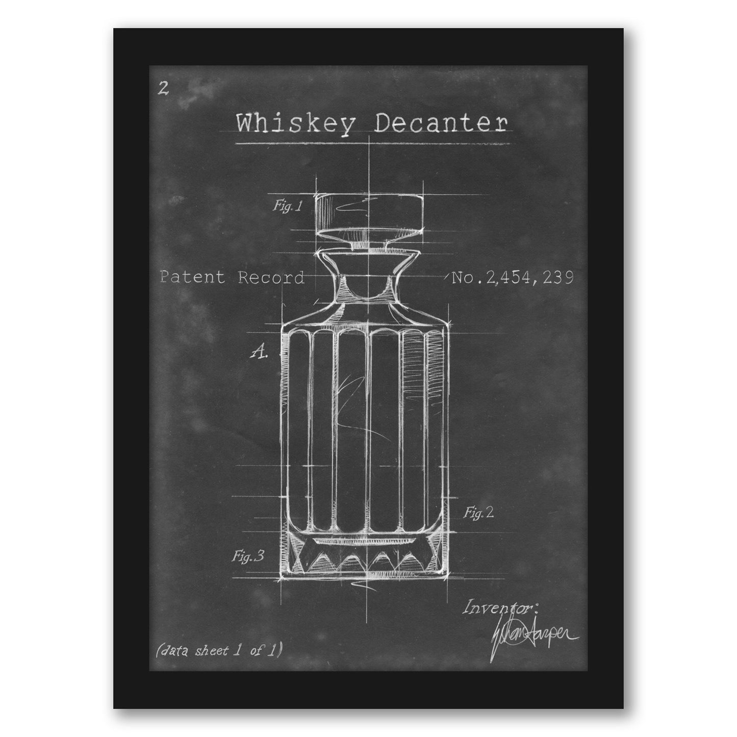 Barware Blueprint VII by Ethan Harper by World Art Group - Framed Print