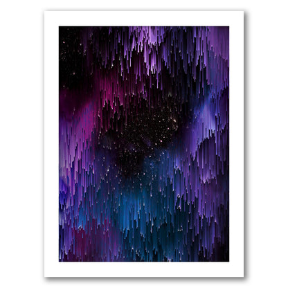 Ultraviolet Glitch Galaxy by Emanuela Carratoni - Framed Print