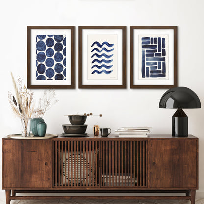 Organic Watercolor Pods by Pauline Stanley - 3 Piece Gallery Framed Print with Mat Art Set