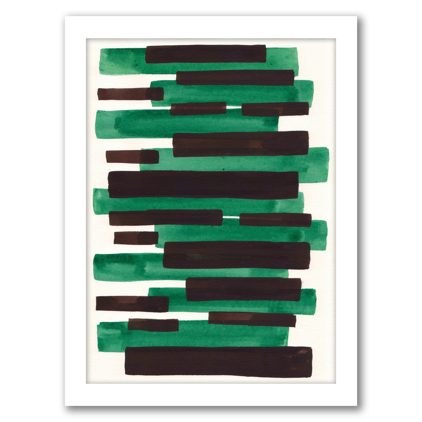Deep Green Primitive Stripe By Ejaaz Haniff - Framed Print