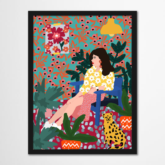Waiting Girl by Studio Grand-Pere Black Framed Print - Framed Print - Americanflat