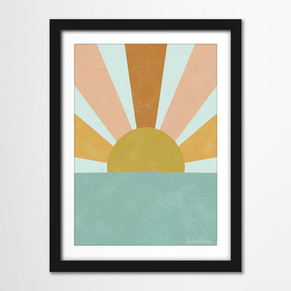 Americanflat 5 Piece Black Framed Gallery Wall Art Set - Pastel Colored Abstract Shapes