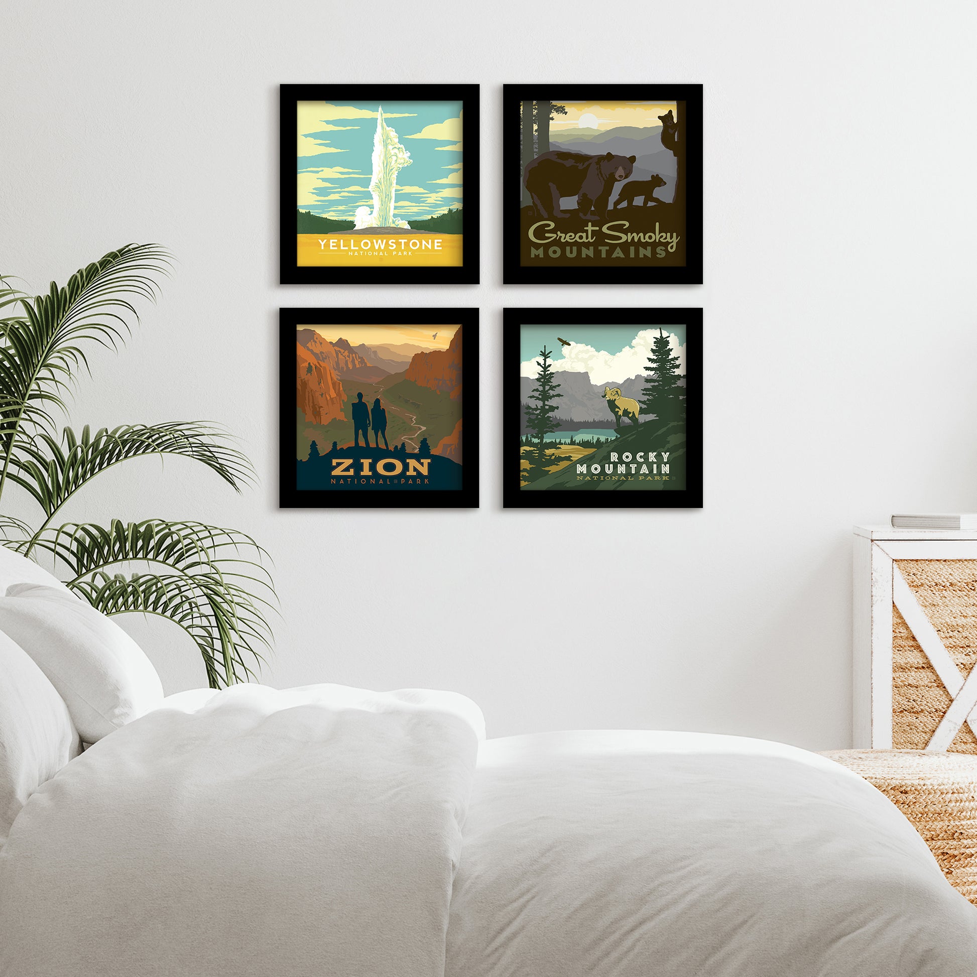 National Parks of the West 4 Piece Gallery Framed Print Art Set