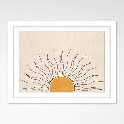 Americanflat 5 Piece Black Framed Gallery Wall Art Set - Pink & Orange Feminine Peace Sun