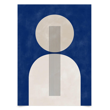 Americanflat Royal Blue Abstract Line Shapes by The Print Republic - 10 Piece Set
