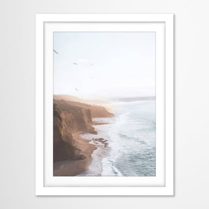 Americanflat 5 Piece Black Framed Gallery Wall Art Set - Brown & Lightblue Coastal Animal Adventure