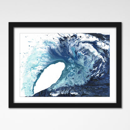 Americanflat 5 Piece Black Framed Gallery Wall Art Set - Blue Ocean Surf Boat