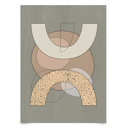 Mid Century Neutral Abstract Landscape by The Print Republic x Americanflat - 2 Piece Set Print Wall Art Set