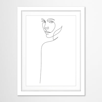 Americanflat 5 Piece Black Framed Gallery Wall Art Set - Black Line Art Botanical & Female Silhouettes