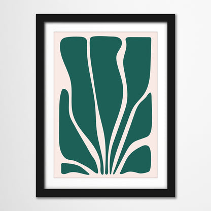 Americanflat 5 Piece Black Framed Gallery Wall Art Set - Yellow & Green Abstract Shapes Peace