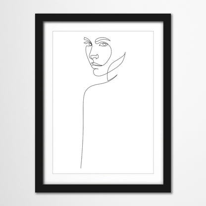 Americanflat 5 Piece Black Framed Gallery Wall Art Set - Black Line Art Botanical & Female Silhouettes