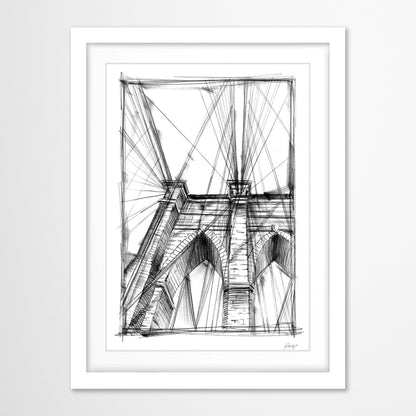 Americanflat 5 Piece Black Framed Gallery Wall Art Set - Black & White Drawn City & Transport