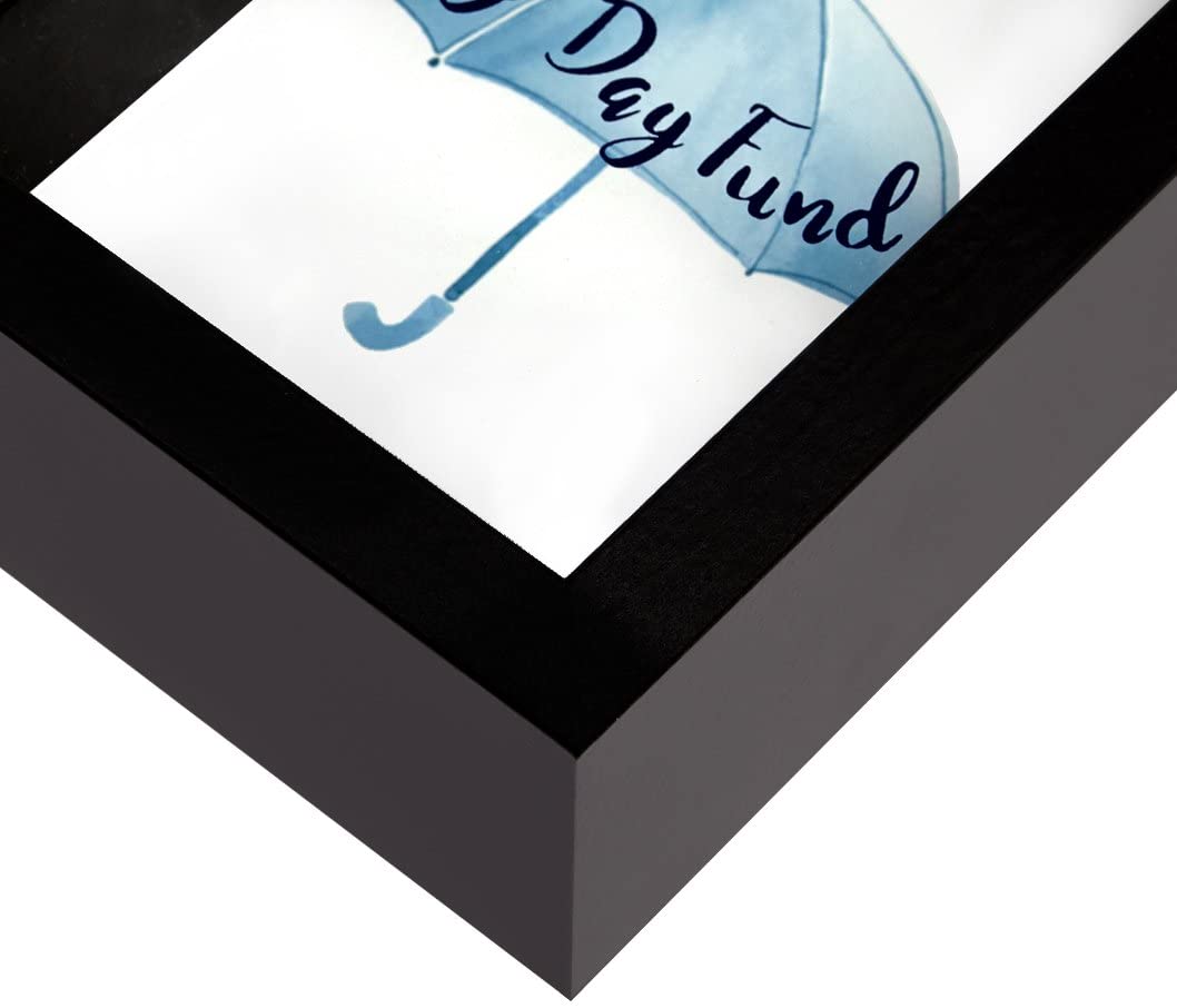 Decorative Shadow Box Frame Rainy Day Fund in Black with Polished Glass for Wall and Tabletop - 5" x 7" - Picture Frame - Americanflat