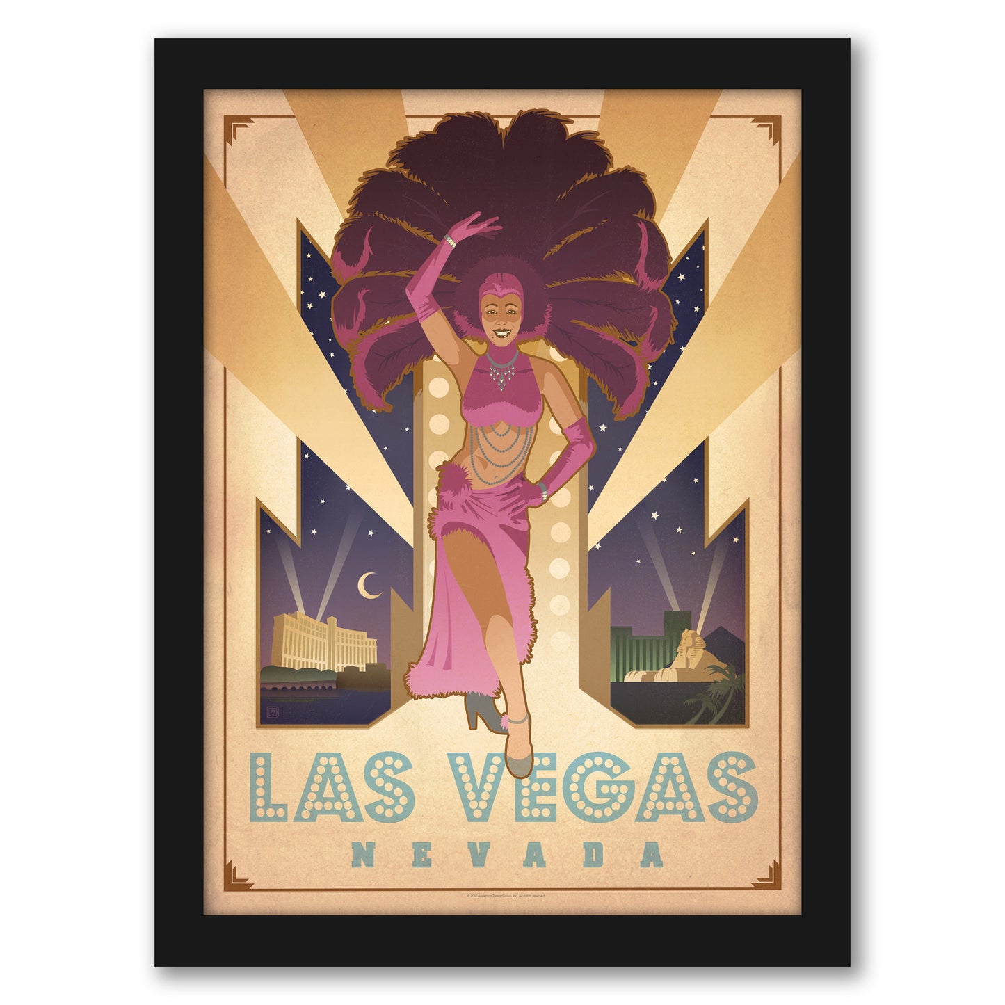 Las Vegas Showgirl by Anderson Design Group - Framed Print