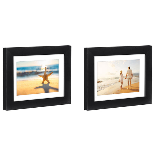 2 Pack - Tabletop Frames - Glass Fronts, Easel Stands, Ready to Display on Tabletop - Picture Frame - Americanflat