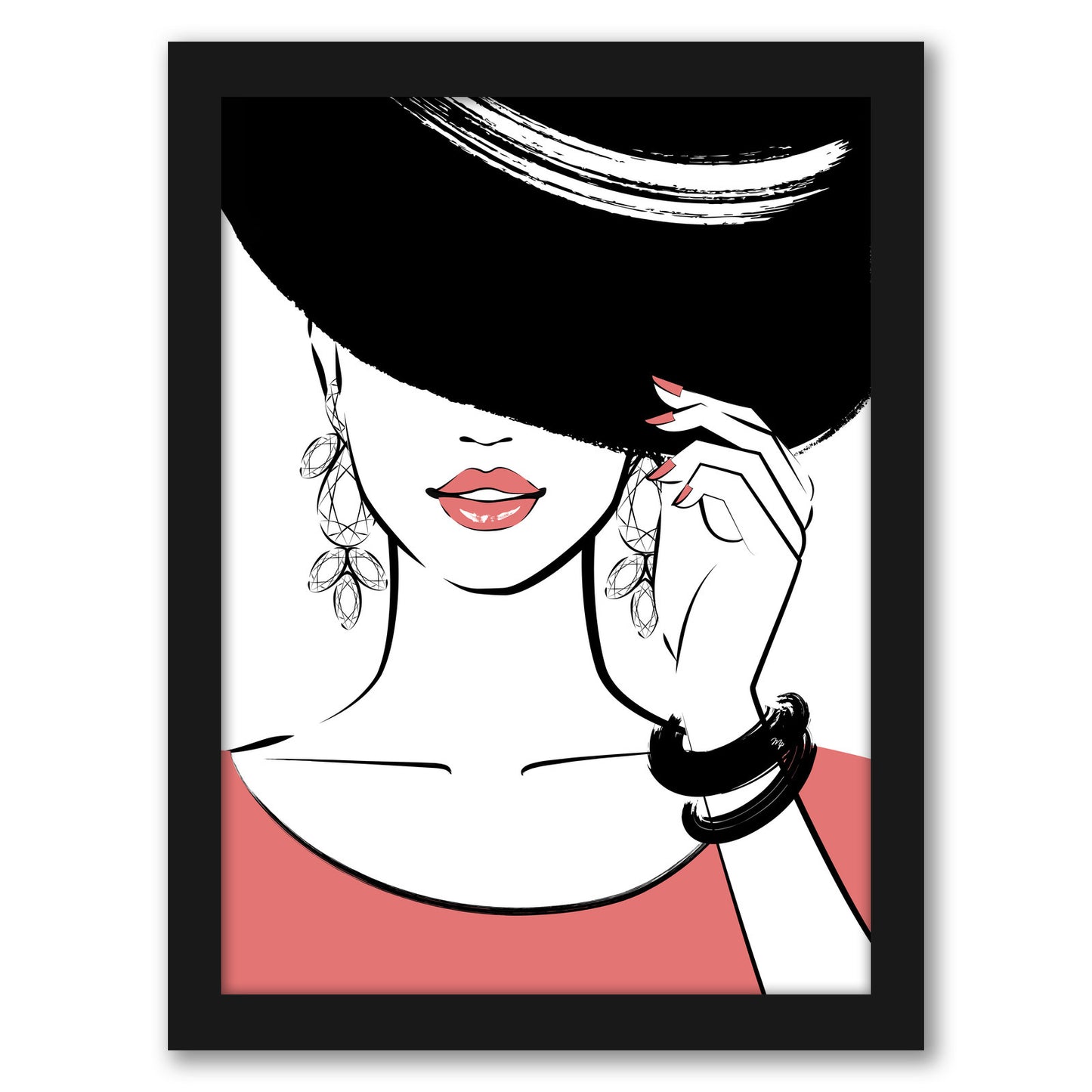 Hat Lady By Martina - Framed Print