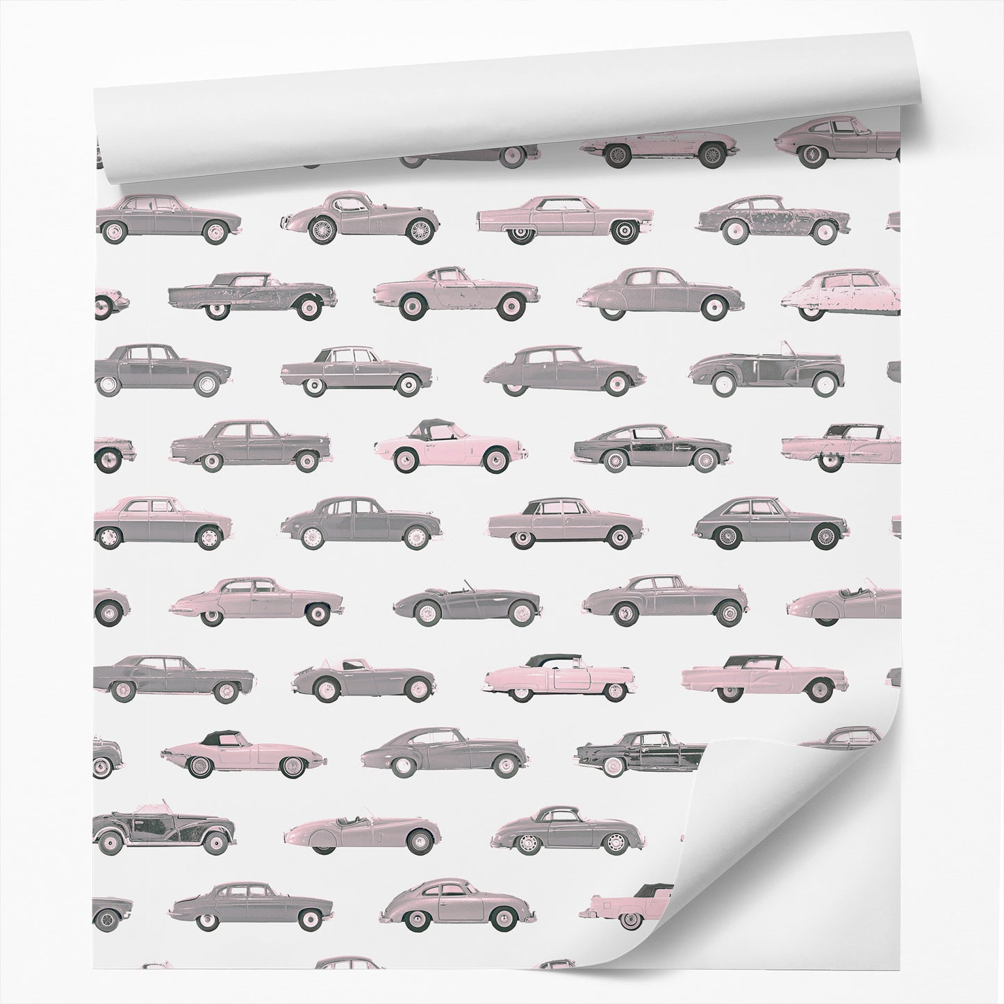 Peel & Stick Wallpaper Roll - Pink Vintage Cars Boys by DecoWorks