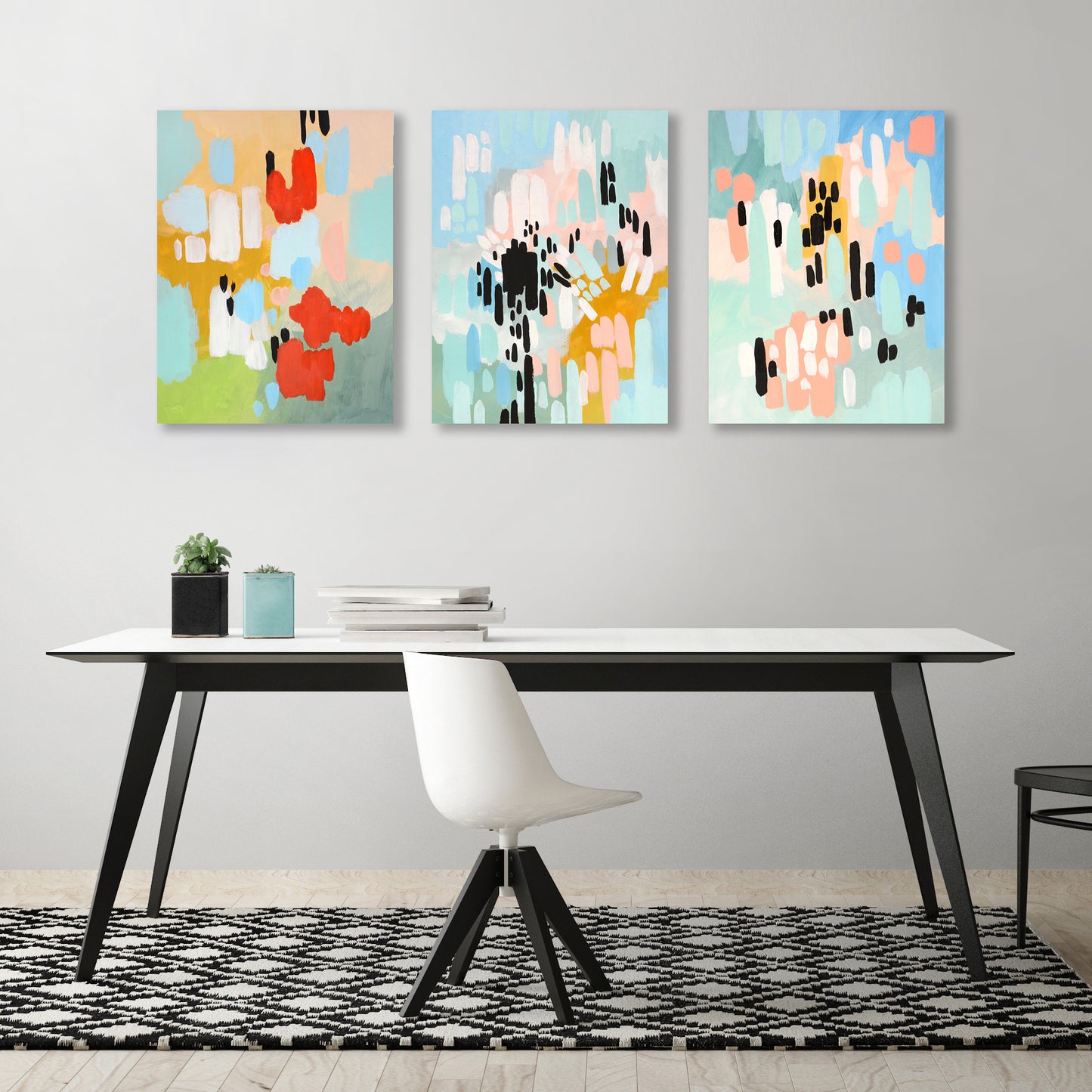 Colorful Abstract Canvas Print Gallery Wall Set - Art Set - Americanflat
