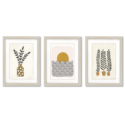 Nature Waves by Pauline Stanley - 3 Piece Gallery Framed Print Art Set - Americanflat