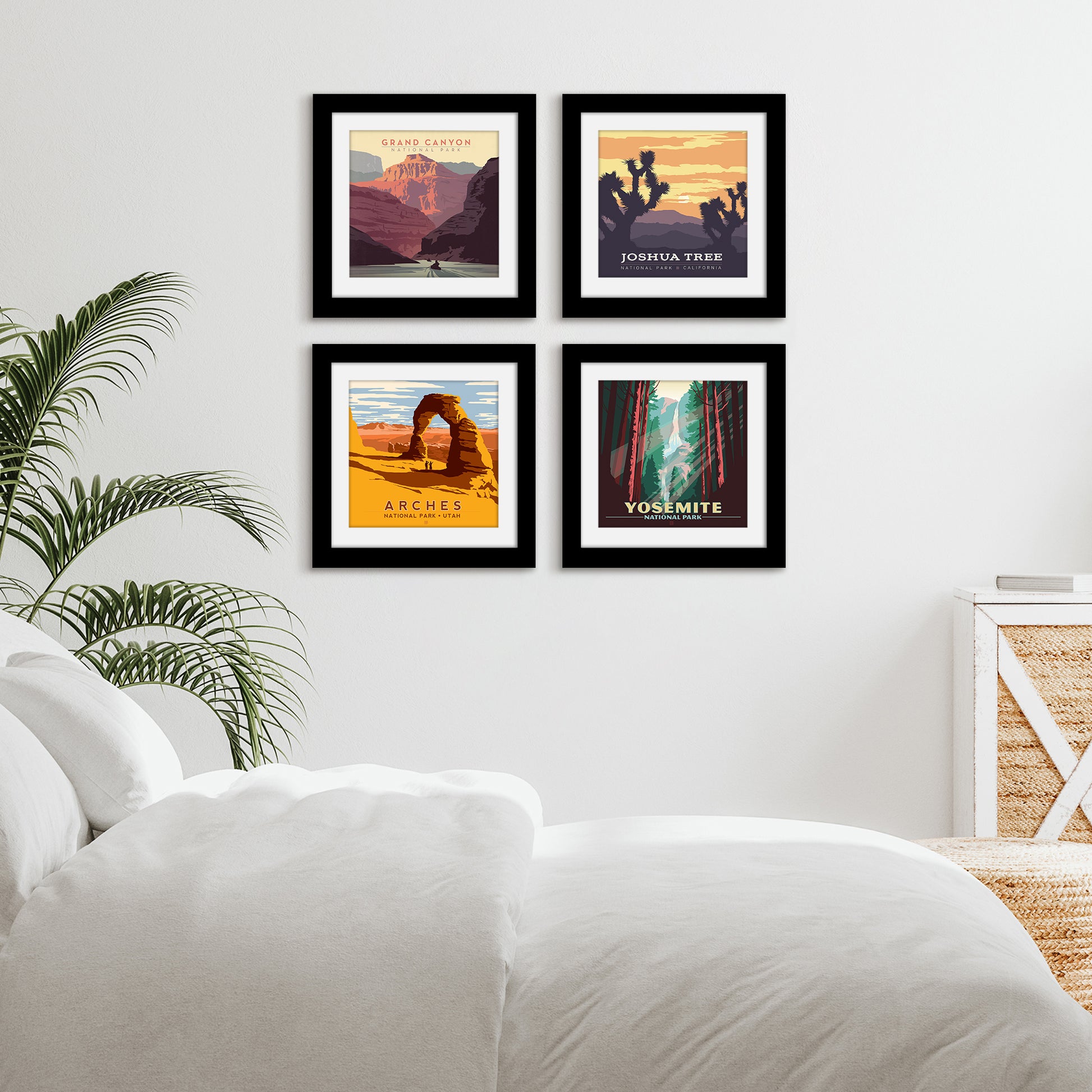 Western National Parks 4 Piece Gallery Framed Print Art Set