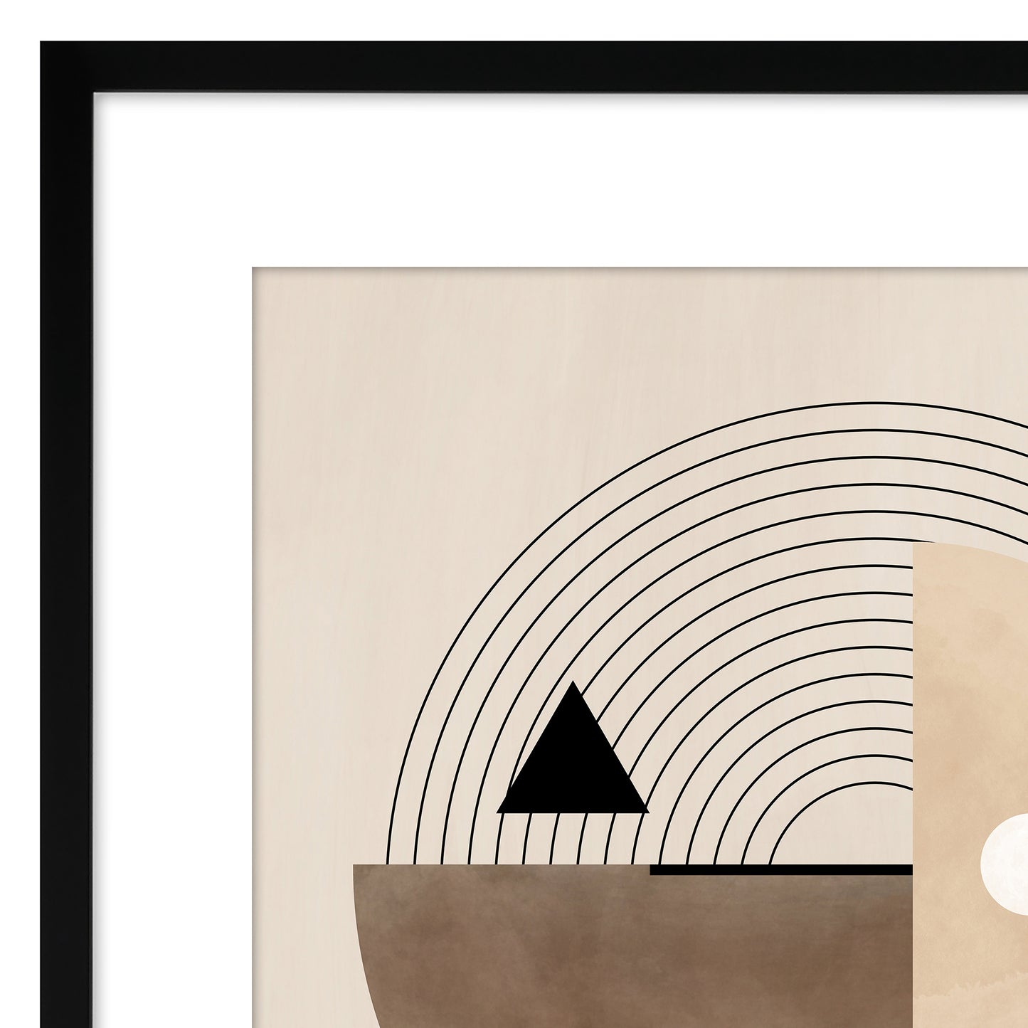 Americanflat Bauhaus Neutral Abstract Tones by The Print Republic - 4 Piece Set Framed Wall Art Set