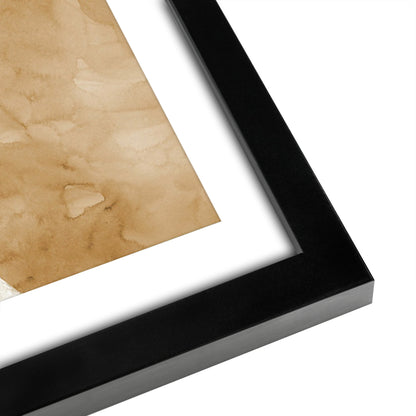 Americanflat 5 Piece Black Framed Gallery Wall Art Set - Black & Gold Abstract Floral Shapes