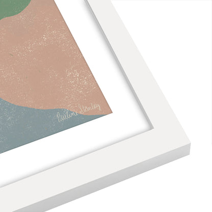 Americanflat 5 Piece Black Framed Gallery Wall Art Set - Pastel Pink & Green Botanical Abstract Landscape