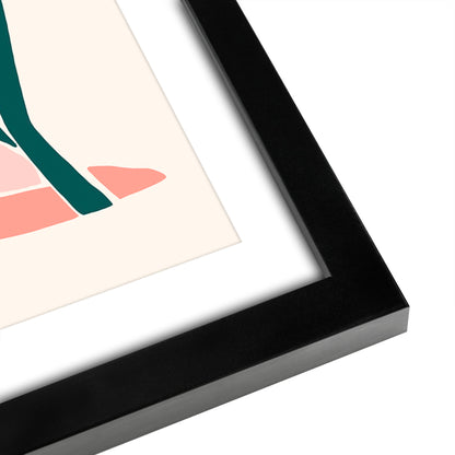 Americanflat 5 Piece Black Framed Gallery Wall Art Set - Pink & Green Abstract Woman Shapes
