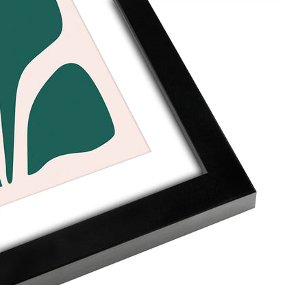 Americanflat 5 Piece Black Framed Gallery Wall Art Set - Yellow & Green Abstract Shapes Peace