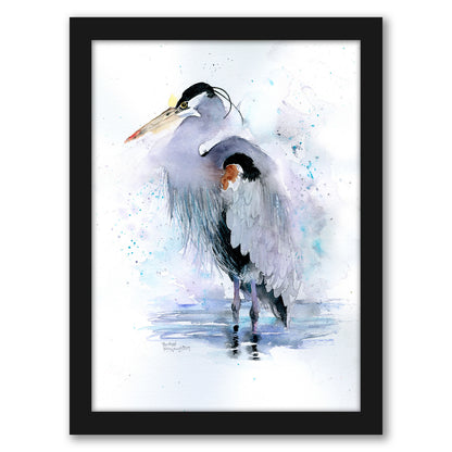 Splashy Heron by Rachel McNaughton Framed Print
