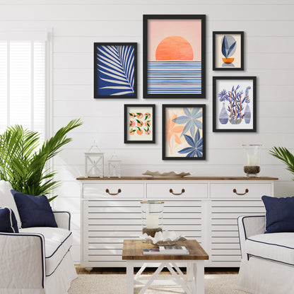 Minimal Sunrise II - 6 Piece Framed Gallery Wall Set - Art Set - Americanflat