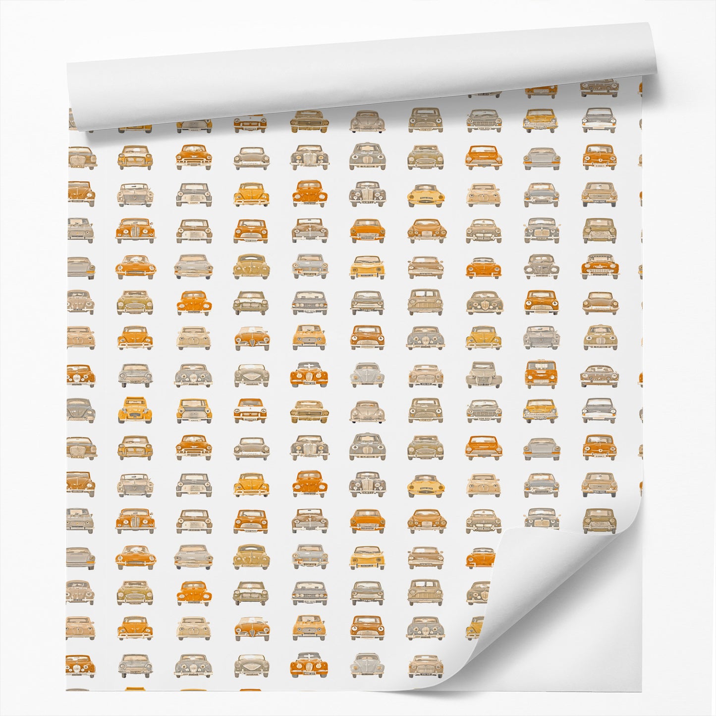 Peel & Stick Wallpaper Roll - Orange Cars Kids by DecoWorks