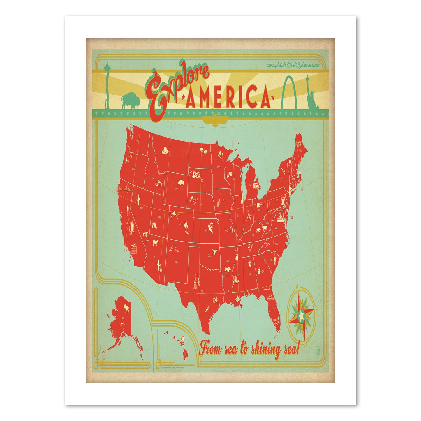 Explore America by Anderson Design Group - Framed Print