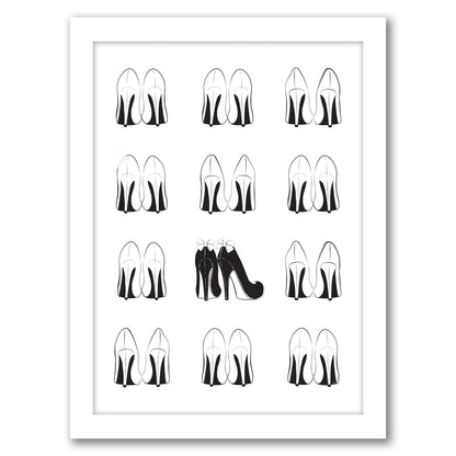 Heels By Martina - White Framed Print