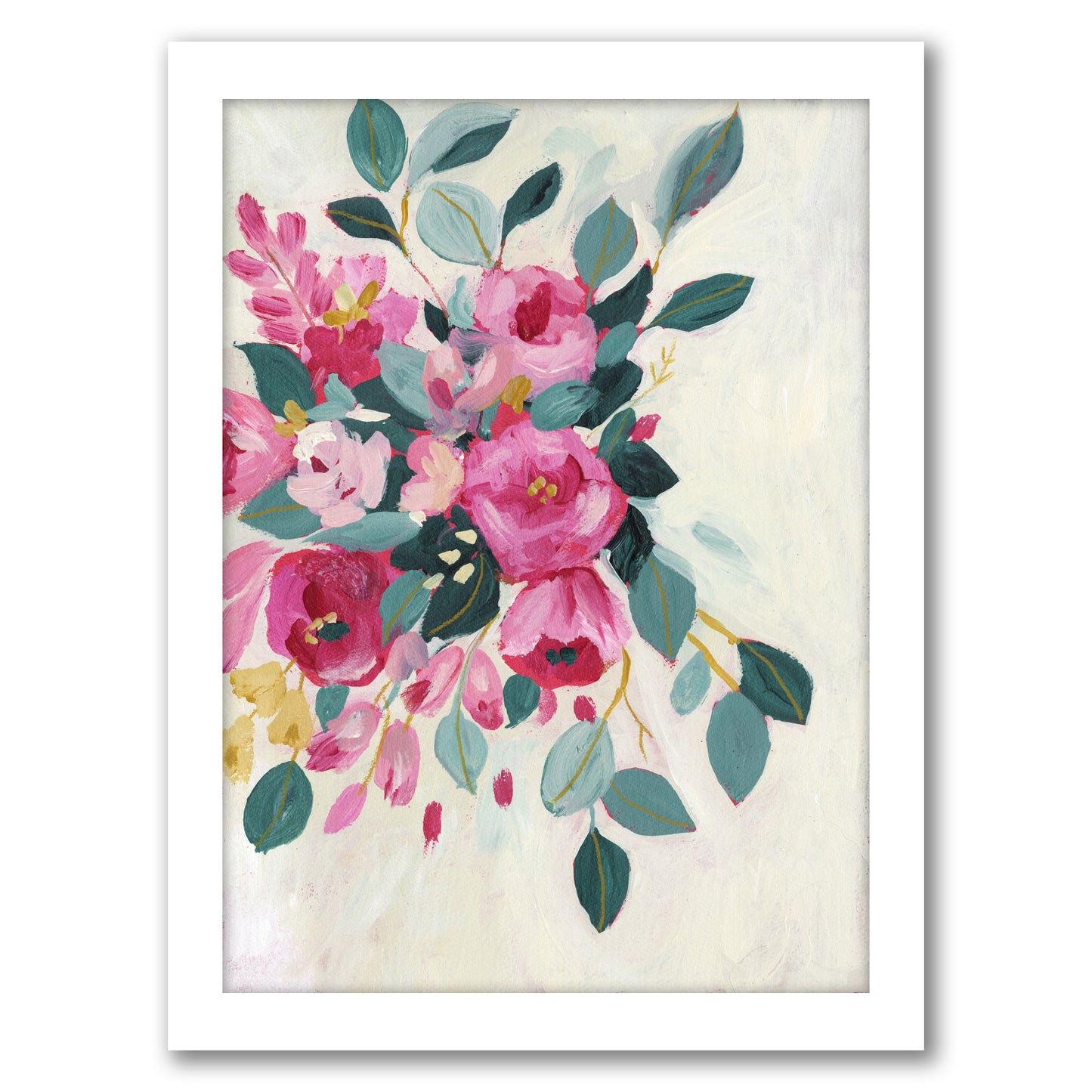 With Love Floral By Sharon Montgomery - Framed Print