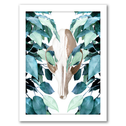 Greenery Skull by Emanuela Carratoni - Framed Print