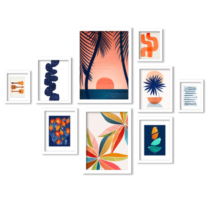 Tropical Sunset - 9 Piece Framed Gallery Wall Art Set - Art Set - Americanflat