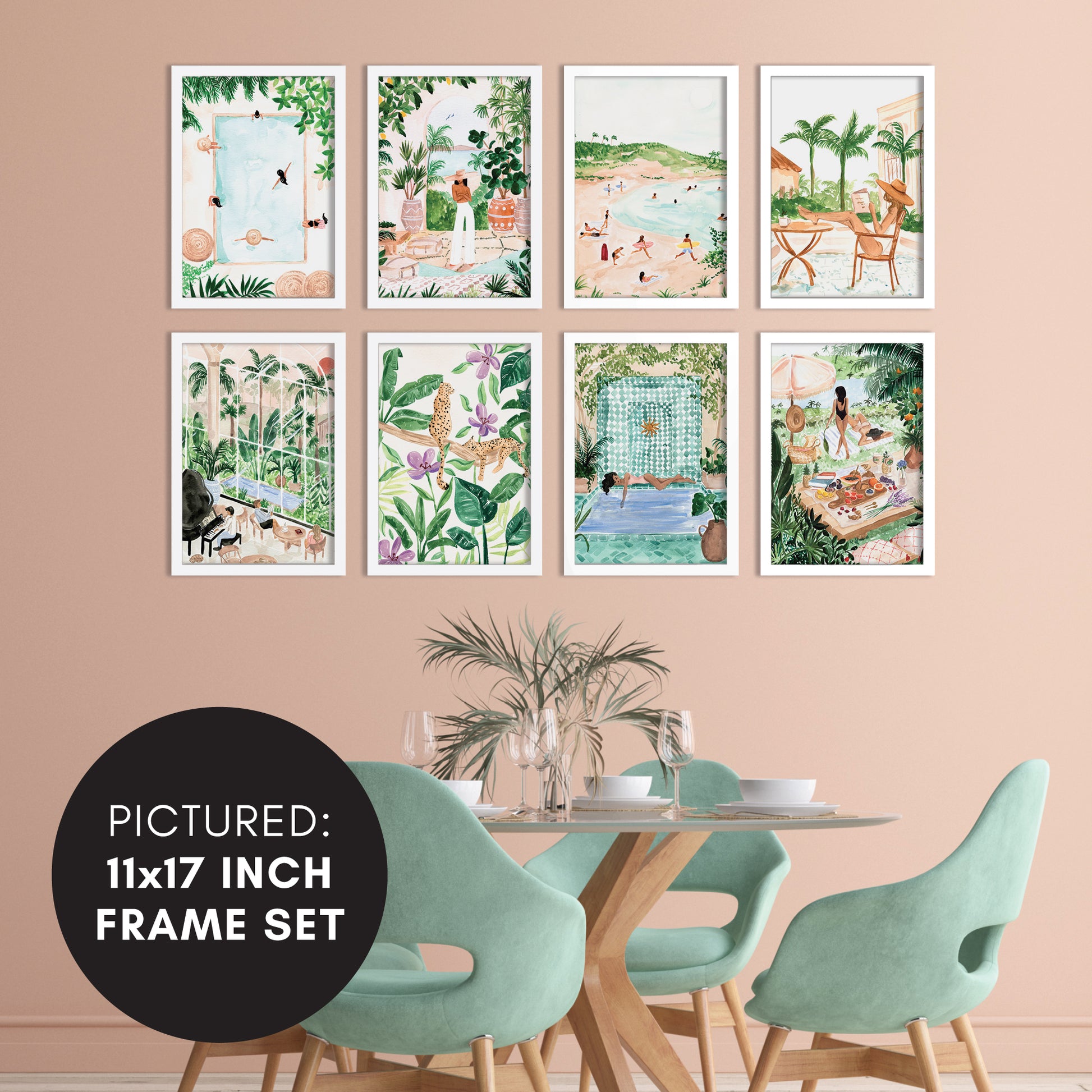 Botanical Boho Girl by Sabina Fenn - 8 Piece Framed Art Set - Americanflat