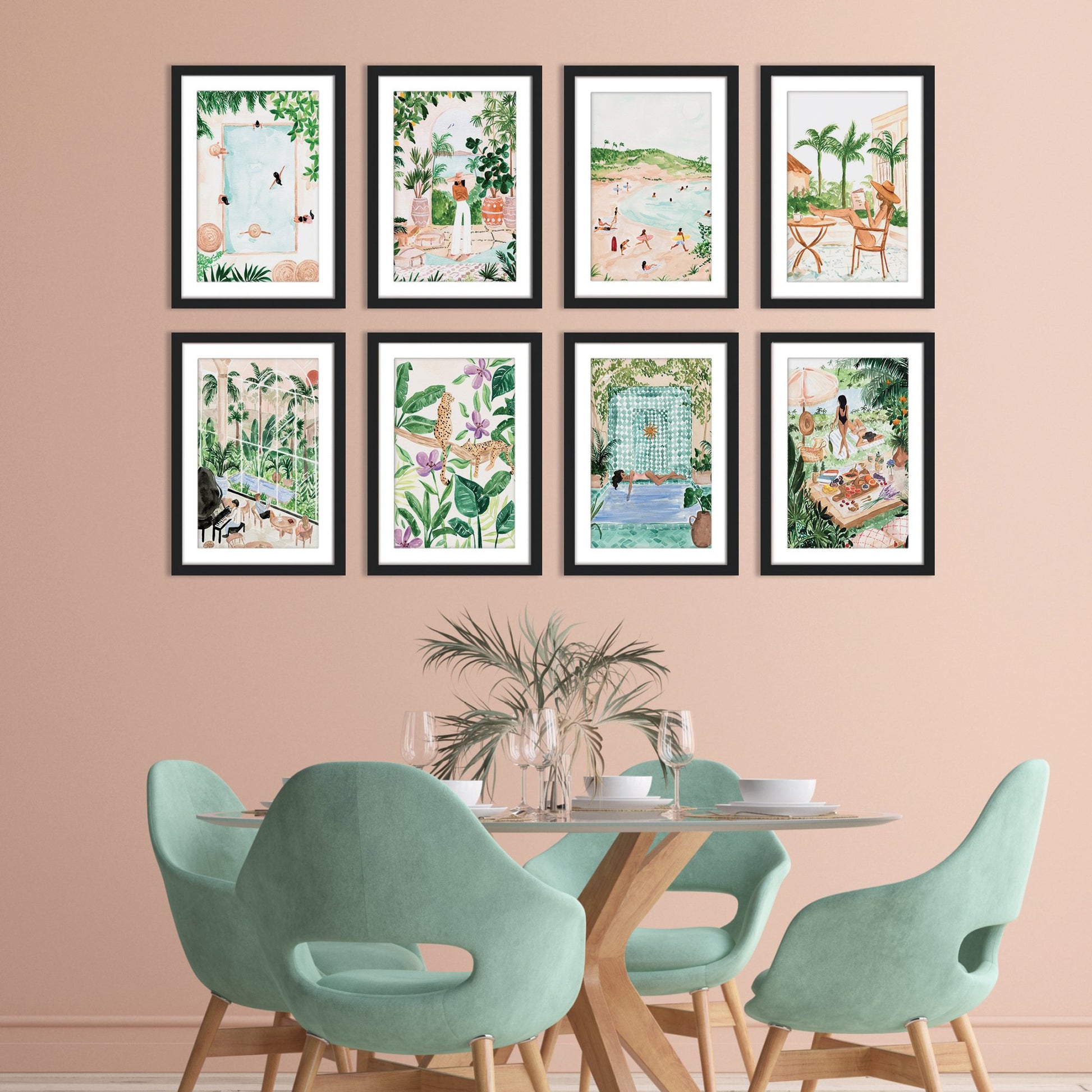 Botanical Boho Girl by Sabina Fenn - 8 Piece Framed Art Set - Americanflat